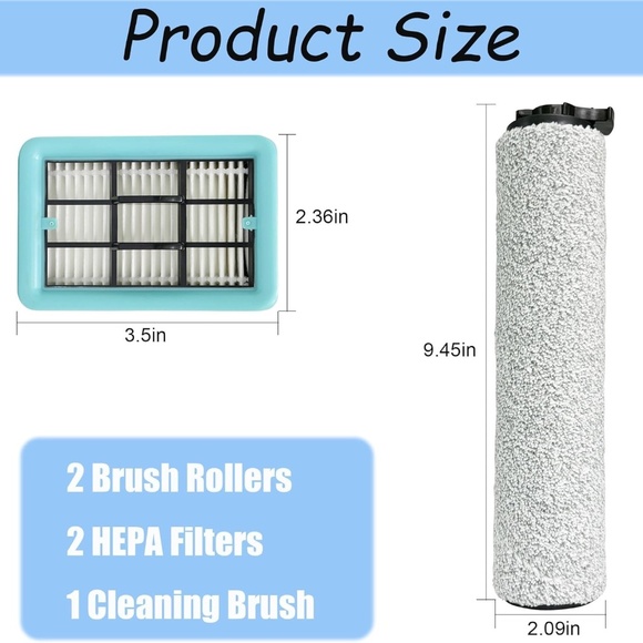 Replacement Brush Rollers and Filters for Bissell CrossWave HF2 3845N 3831 - Picture 4 of 9